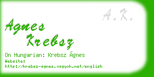 agnes krebsz business card